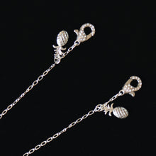 Load image into Gallery viewer, Breakaway Mask Chain. Safe Mask Strap, Oval Chain with Pineapple & Rhinestone Clasps I Made in Hawaii