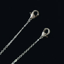 Load image into Gallery viewer, Breakaway Mask Chain. Safe Mask Strap, Silver Oval Chain - Rhinestone Silver Clasps I Made in Hawaii