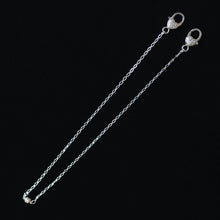 Load image into Gallery viewer, Breakaway Mask Chain. Safe Mask Strap, Silver Oval Chain - Rhinestone Heart Clasps I Made in Hawaii