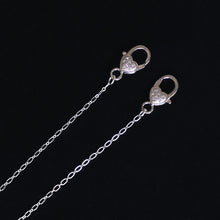 Load image into Gallery viewer, Breakaway Mask Chain. Safe Mask Strap, Silver Oval Chain - Rhinestone Heart Clasps I Made in Hawaii