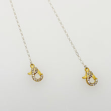 Load image into Gallery viewer, Breakaway Mask Chain. Safe Mask Strap, Silver Oval Chain - Gold Rhinestone Clasps I Made in Hawaii