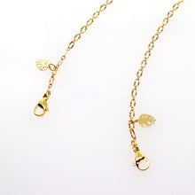 Load image into Gallery viewer, Breakaway Mask Chain. Safe Mask Strap, Gold Texture-Cut Chain - Monstera I Made in Hawaii