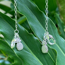 Load image into Gallery viewer, Breakaway Mask Chain. Safe Mask Strap, Silver Oval Chain - Pineapple I  Made in Hawaii
